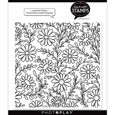 PhotoPlay Say It With Stamps Clear Stamps - Summer Floral Background